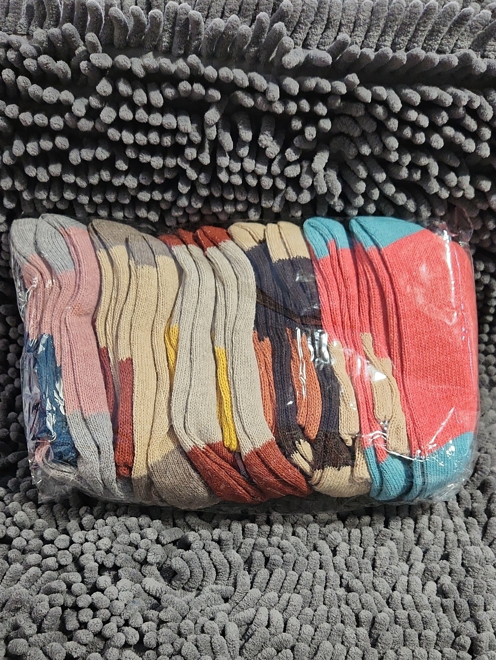 Multicolor Color Block Knit Socks NEW 10 Pairs